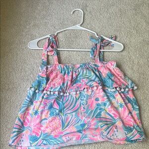 Floral Pink and Blue Kids Top